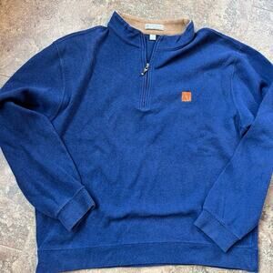 Peter Millar 1/4 zip golf pullover, long sleeve cotton, men's size XL